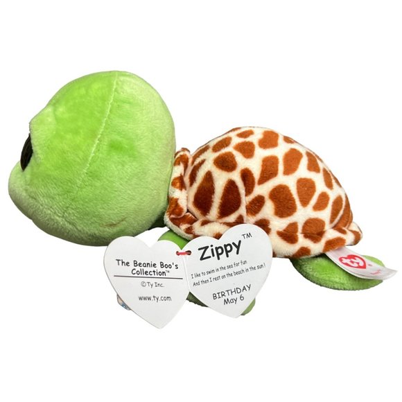 NWT! Ty Beanie Boo's Turtle Zippy Glitter Eyes Birthday May 6 Plush Toy 7" READ - Picture 6 of 11